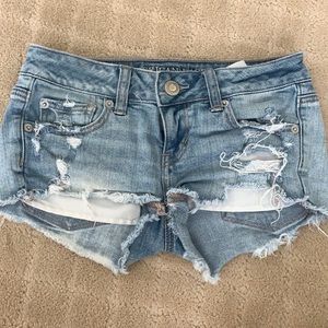 American Eagle Super Low Shorty Jean Shorts